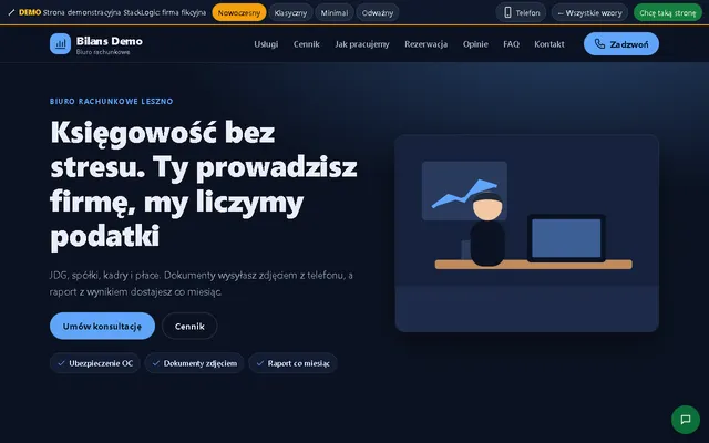 Podgląd strony demo: Biuro rachunkowe