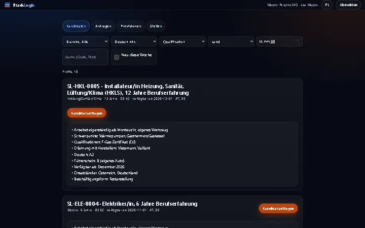 Portal partnera (DE/PL): zanonimizowane profile i zapytania (dane demonstracyjne)